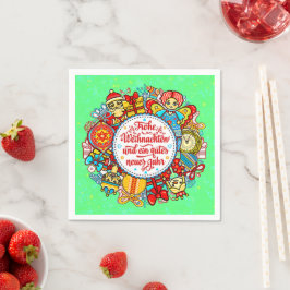 Guardanapo De Papel Feliz Natal e Feliz ano novo Alemão