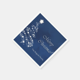 Guardanapo De Papel Feliz Natal em azul escuro