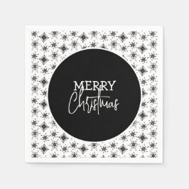 Guardanapo De Papel Feliz Natal Escuridão Negra Flocos de Neve