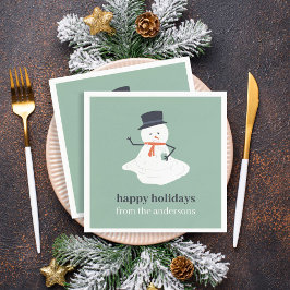 Guardanapo De Papel Feliz Natal Feriado Derretendo Snowman Cute