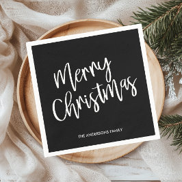 Guardanapo De Papel Feliz Natal Feriado Negro