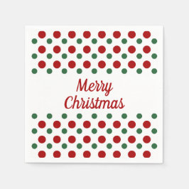 Guardanapo De Papel Feliz Natal Férias Fofo Branco Vermelho Pontos Bol