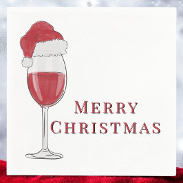 Guardanapo De Papel Feliz Natal Festa de Vidro de Vidro Santa Hat