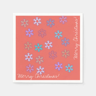Guardanapo De Papel Feliz Natal Flocos de Neve Papel Napkin
