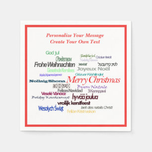 Guardanapo De Papel Feliz Natal Francês, Alemão, Espanhol, Idiomas