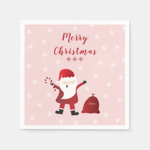 Guardanapo De Papel Feliz Natal Ho Ho Papai Noel Branco
