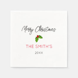 Guardanapo De Papel Feliz Natal Holly YEAR Férias Festivas