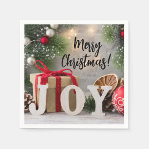 Guardanapo De Papel Feliz Natal Joy Napkins
