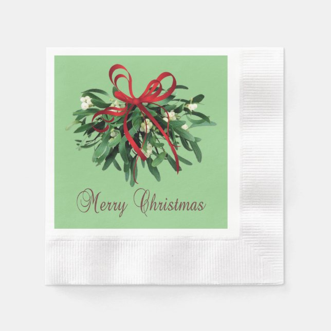 Guardanapo De Papel Feliz Natal Mistletopaper Napkins cunhado (Frente)