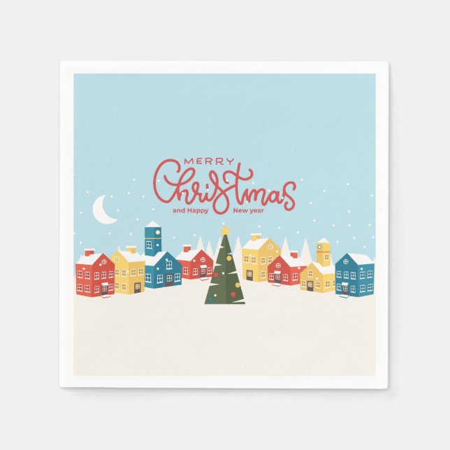 Guardanapo De Papel Feliz Natal Napkins | Festa de Férias (Frente)