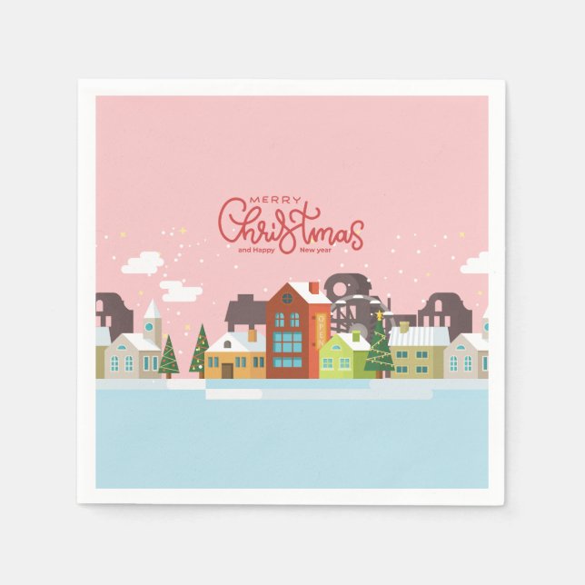 Guardanapo De Papel Feliz Natal Napkins | Festa de Férias (Frente)