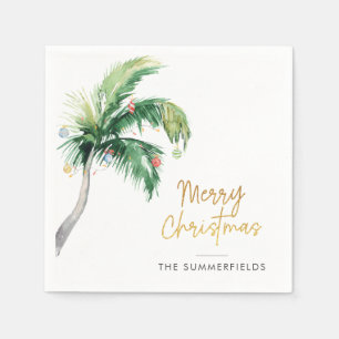 Guardanapo De Papel Feliz Natal Palm Tree Holiday Paper