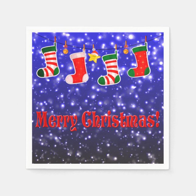 Guardanapo De Papel Feliz Natal Papelão Napkins (Frente)