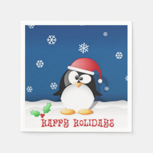 Guardanapo De Papel Feliz Natal Pinguim