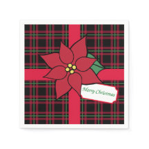 Feliz Natal - Poinsettia Paper Napkins