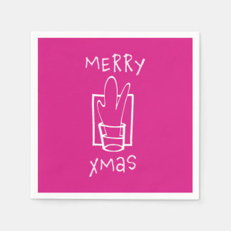 Guardanapo De Papel Feliz Natal Rosa