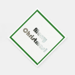 Guardanapo De Papel Feliz Natal Verde e Napkins Branco