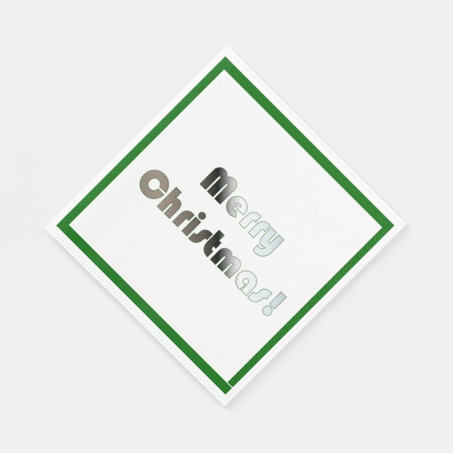 Guardanapo De Papel Feliz Natal Verde e Napkins Branco (Quina)
