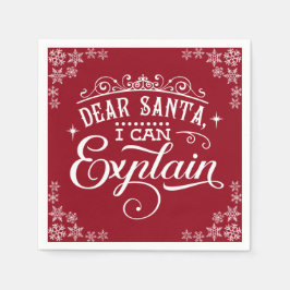 Guardanapo De Papel Feliz Natal Vermelho Caros Papais noeis Que Posso