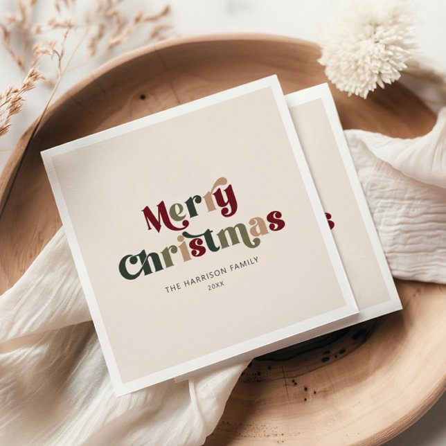 Guardanapo De Papel Feliz Natal Vermelho e Vermelhos (Criador carregado)