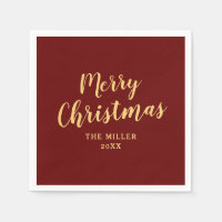 Feliz Natal Vermelho Simples Elegante