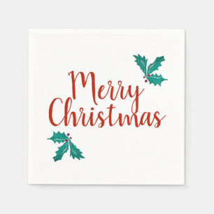 Guardanapo De Papel Feliz Natal Vintage Holly