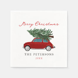 Guardanapo De Papel Feliz Natal Vintage Red Truck Folidy