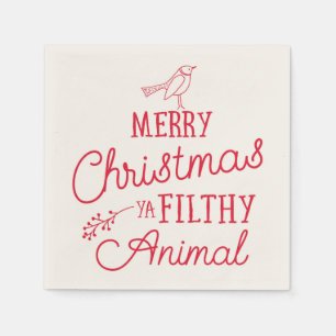 Guardanapo De Papel Feliz Natal Ya Sujo Animal Paper Napkins
