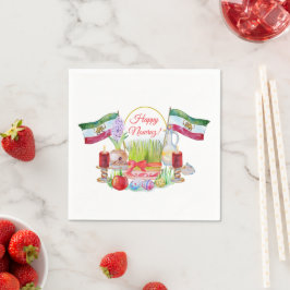Guardanapo De Papel Feliz Norooz Haft Sin com Bandeiras do Leão e do S
