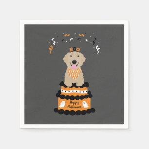 Guardanapo De Papel Feliz Ouro de Halloween Retriever Spooky Ghost Boo