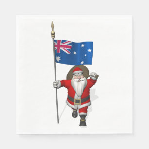 Guardanapo De Papel Feliz Pai Natal Com Bandeira Da Austrália