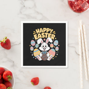 Guardanapo De Papel Feliz Páscoa 2025  Ovos Coelho Bonito Coelho