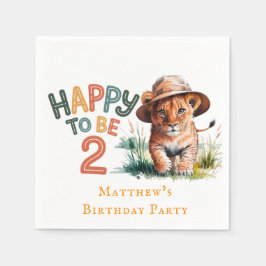 Guardanapo De Papel Feliz Por Ser Festa de aniversário De 2 Lion Cub
