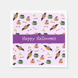 Guardanapo De Papel Feliz Pumpkin de Halloween Roxo