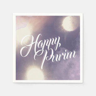 Guardanapo De Papel Feliz Purim em Sparkle e Roxo