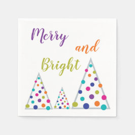 Guardanapo De Papel Feliz roxa e Árvore de Natal Brilhante