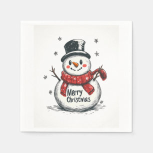 Guardanapo De Papel Feliz Snowman Christmas Napkins