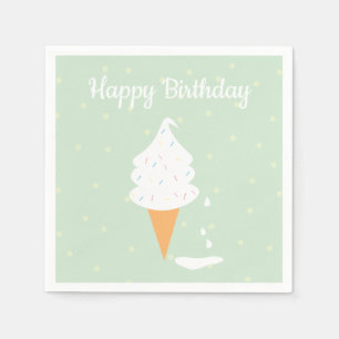 Guardanapo De Papel Feliz Sorvete de aniversário Cone Sprinkles Bolin