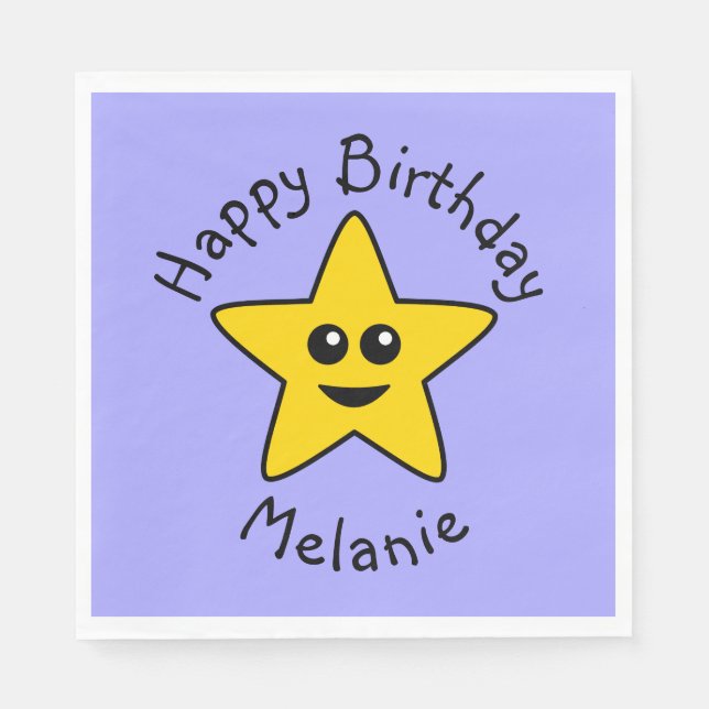 Guardanapo De Papel Feliz Star Birthday Paper Napkins (Frente)