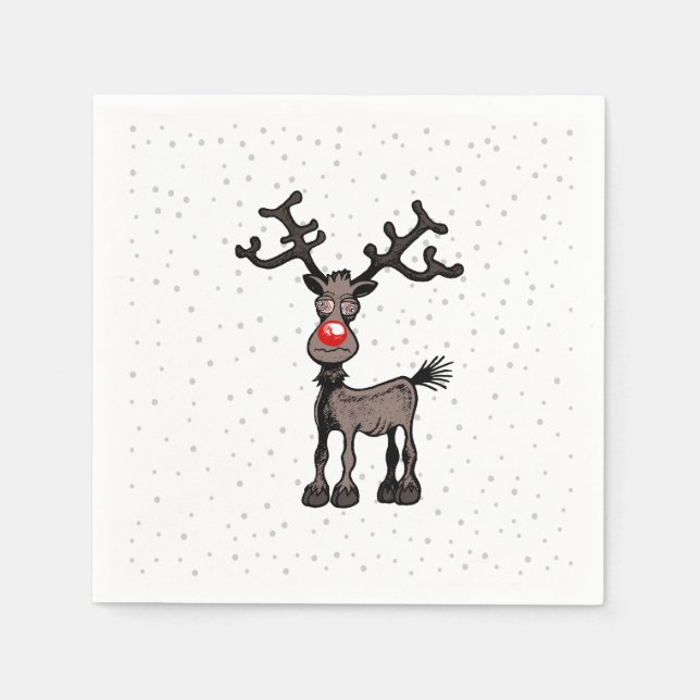 Guardanapo De Papel Feliz Stressmas com Rudolph (Frente)