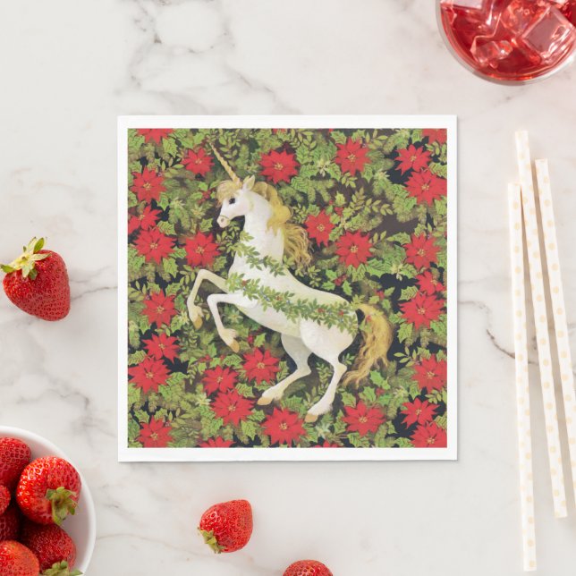 Guardanapo De Papel Feliz Unicórnio de Natal (Insitu)