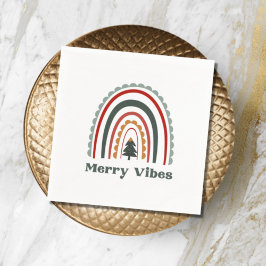 Guardanapo De Papel Feliz Vibes Boho Rainbow Retro Christmas Party