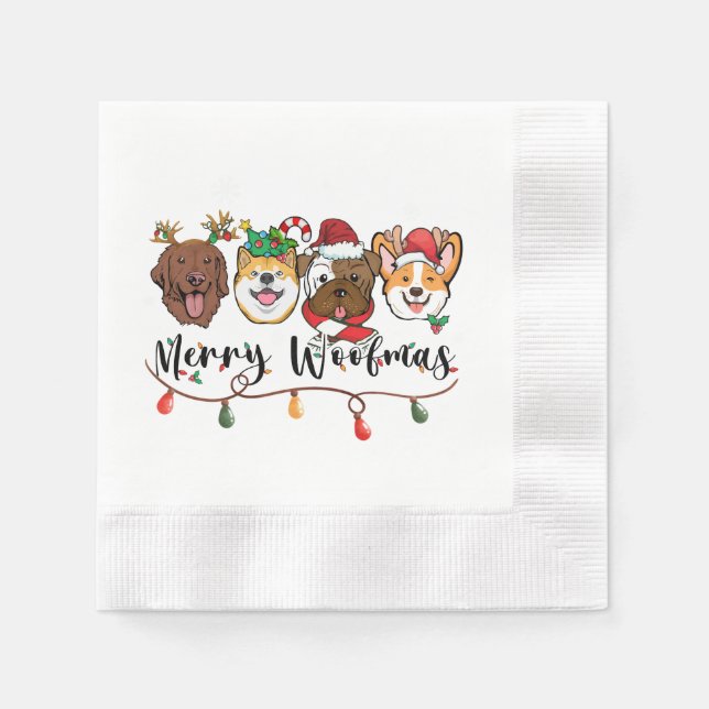 Guardanapo De Papel Feliz Woofmas Typografia Papel Napkin (Frente)