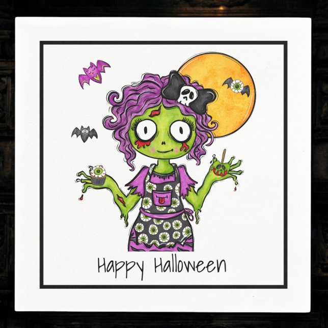 Guardanapo De Papel Feliz Zombie Zombie do Halloween (Criador carregado)