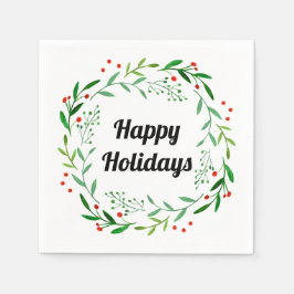 Guardanapo De Papel Felizes Feriados Elegantes, Laurel Wreath