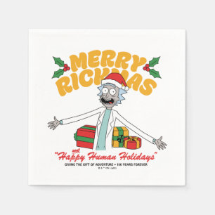 Guardanapo De Papel Felizes Rickmas e Felizes Feriados Humanos