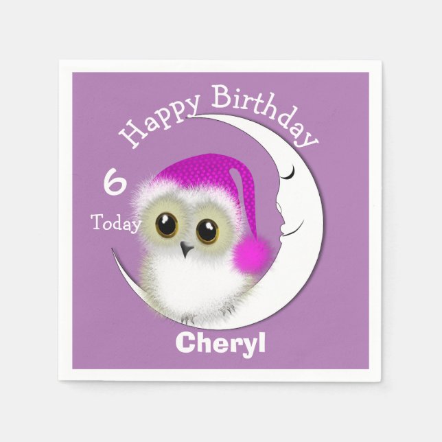 Guardanapo De Papel Felpudo Night Owl Sleepover Personalizado (Frente)