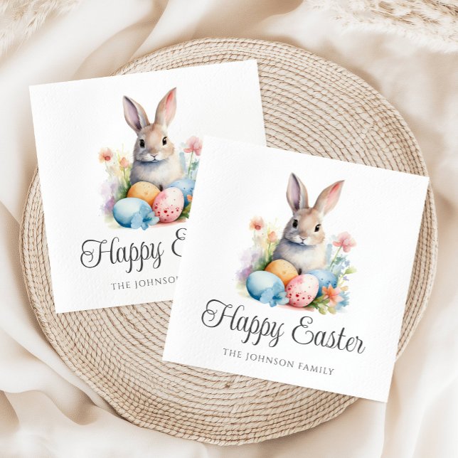 Guardanapo De Papel Felz pascoa coelho bonito (Cute Bunny Happy Easter Napkins)