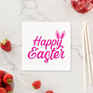 Guardanapo De Papel Felz pascoa Coelho Ocorre Em Texto Rosa