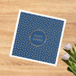 Guardanapo De Papel Felz pascoa Cristão de Bolinhas Douradas e Bonitas